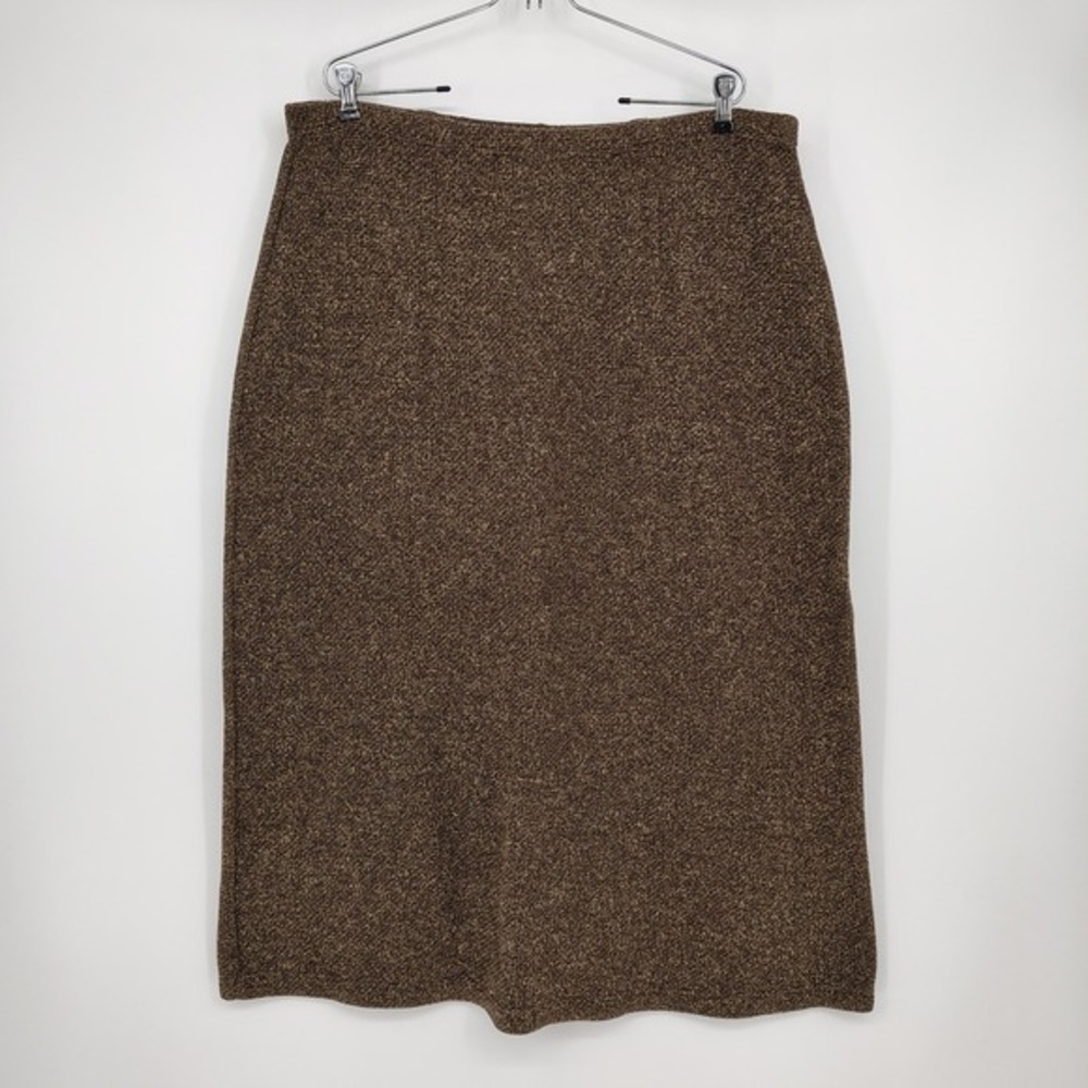 Crazy Horse‎ Liz Claiborne Women's Textured Knit Midi Skirt Size 1 Brown Fall